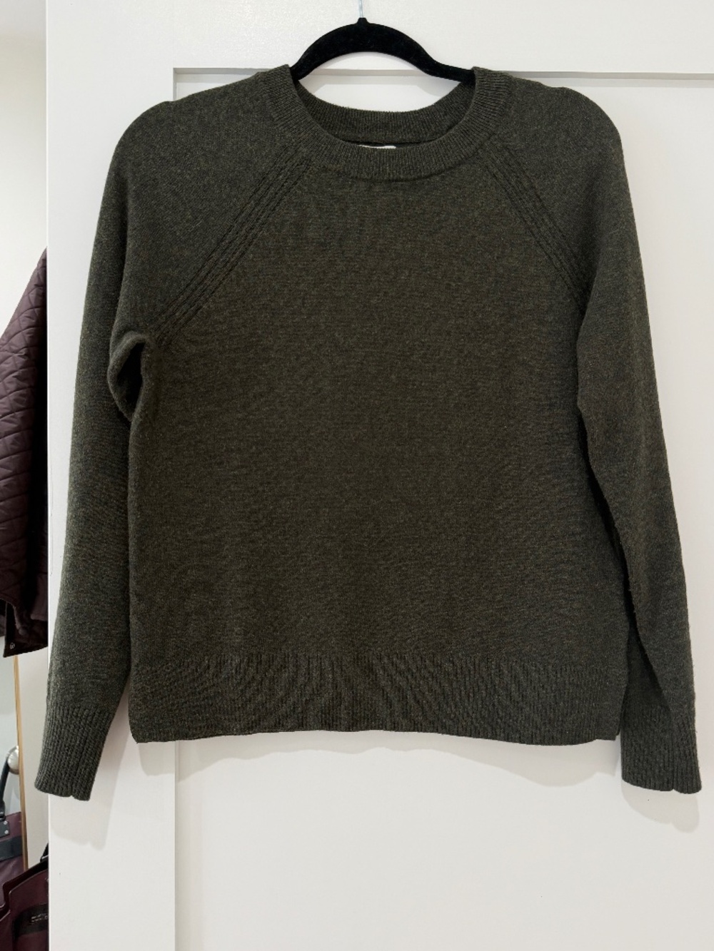 J. Crew Pine Forest Green Women's Crewneck Cotton Sweater XS EUC